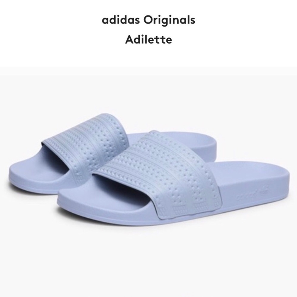 NWOT Adidas Adilette Slide Sandals Blue Size 5